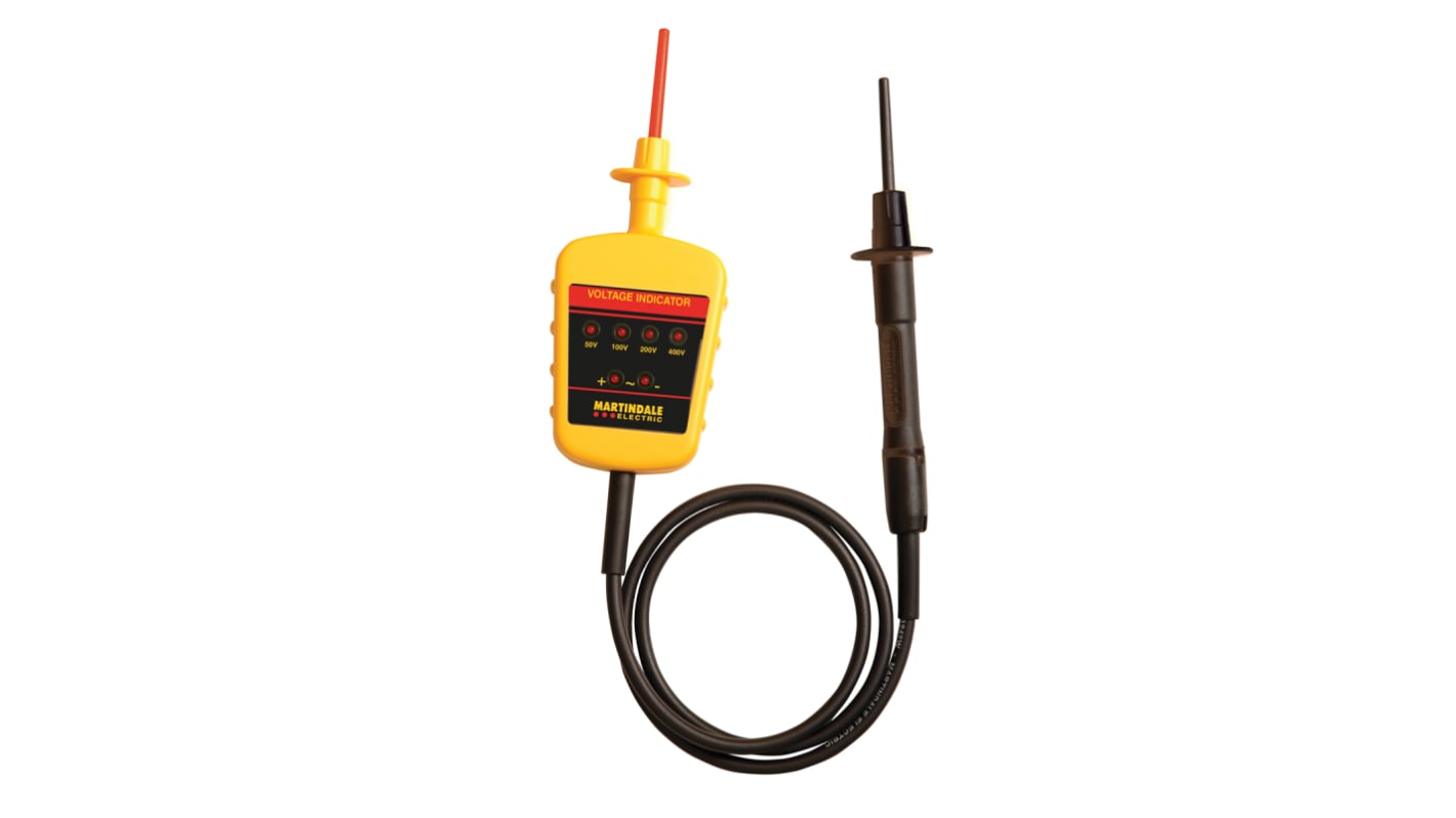 Martindale VI13800, LED Voltage tester, 600V ac/dc, From Unit Under Test Powered, CAT III 1000V With RS Calibration