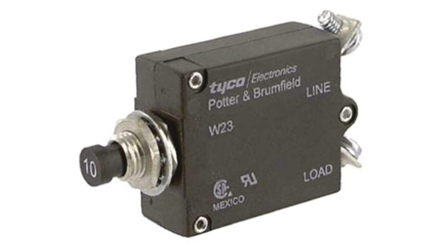 Disjoncteur thermique TE Connectivity W23, 3A, 1 pôle, 50 V dc, 250V c.a.
