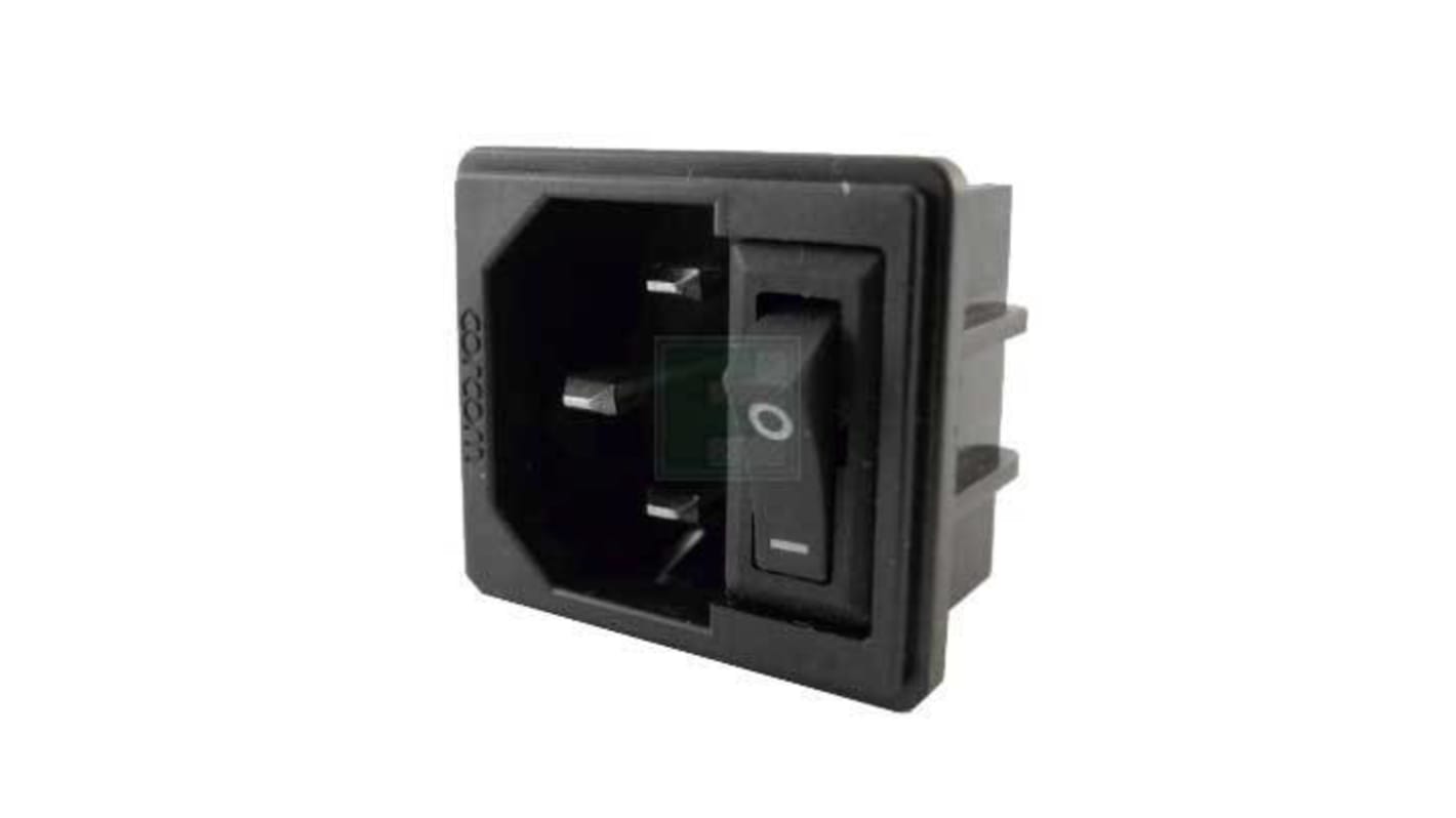 Filtro IEC TE Connectivity con conector C14, 250 V ac, 10A, 50/60Hz, , con interrruptor de 2 Polos