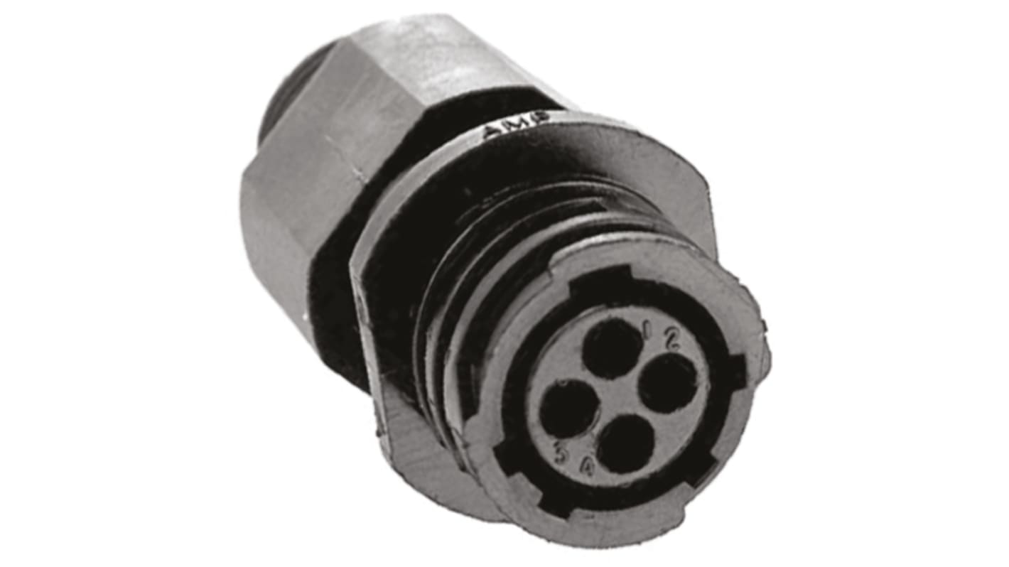 TE Connectivity Circular Connector, 4 Contacts, In-line, Socket, Male, IP65, CPC Series 1 Series