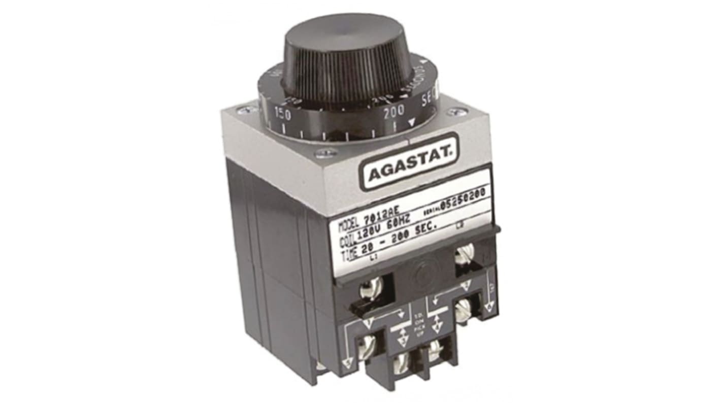 TE Connectivity 7000 Series Panel Mount Timer Relay, 2-Contact, 20 → 200s, DPDT