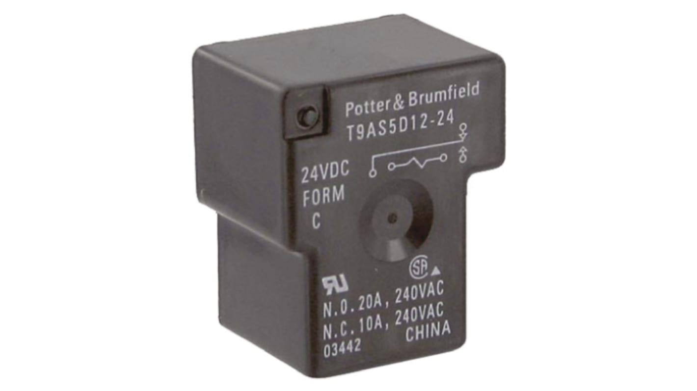 TE Connectivity PCB Mount Non-Latching Relay, 24V Coil, 20A Switching Current, SPDT