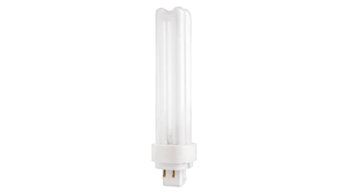 G24q-2 Quad Tube Shape CFL Bulb, 18 W, 3000K, Warm White Colour Tone