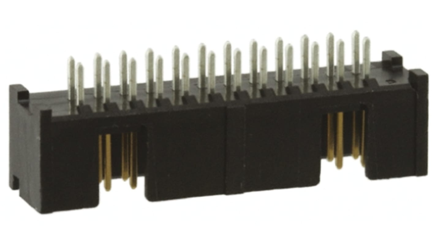 TE Connectivity AMP-LATCH Series Straight Through Hole PCB Header, 24 Contact(s), 2.54mm Pitch, 2 Row(s), Shrouded