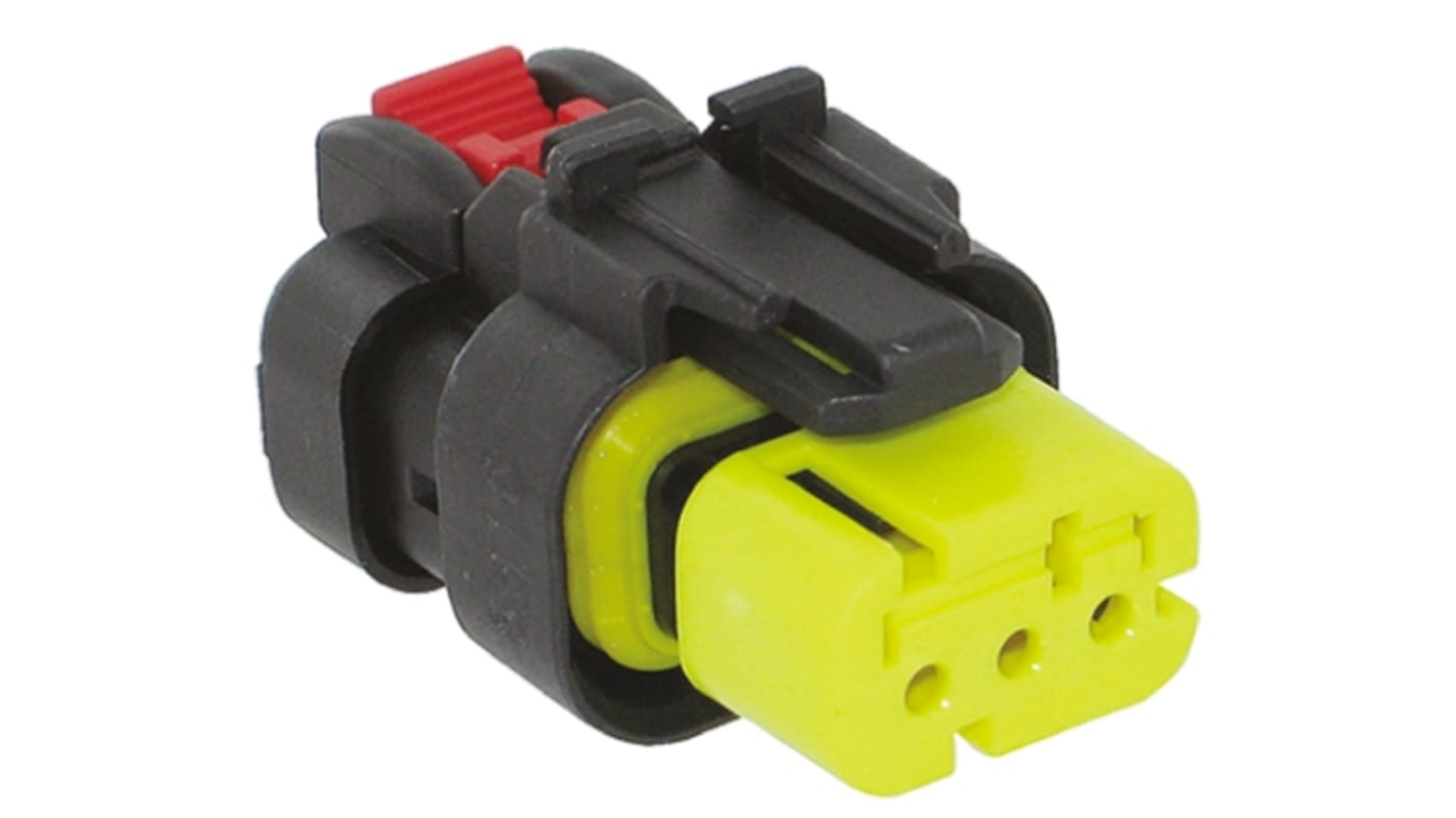 Conector de automoción TE Connectivity AMPSEAL 16 776429 Macho de 3 vías en 1 fila, 16A, terminación: Crimpado