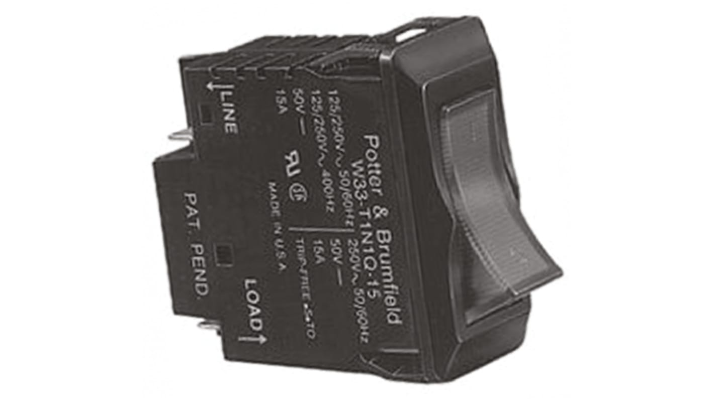 TE Connectivity Thermal Magnetic Circuit Breaker - W33 2 Pole 120V ac Voltage Rating, 5A Current Rating