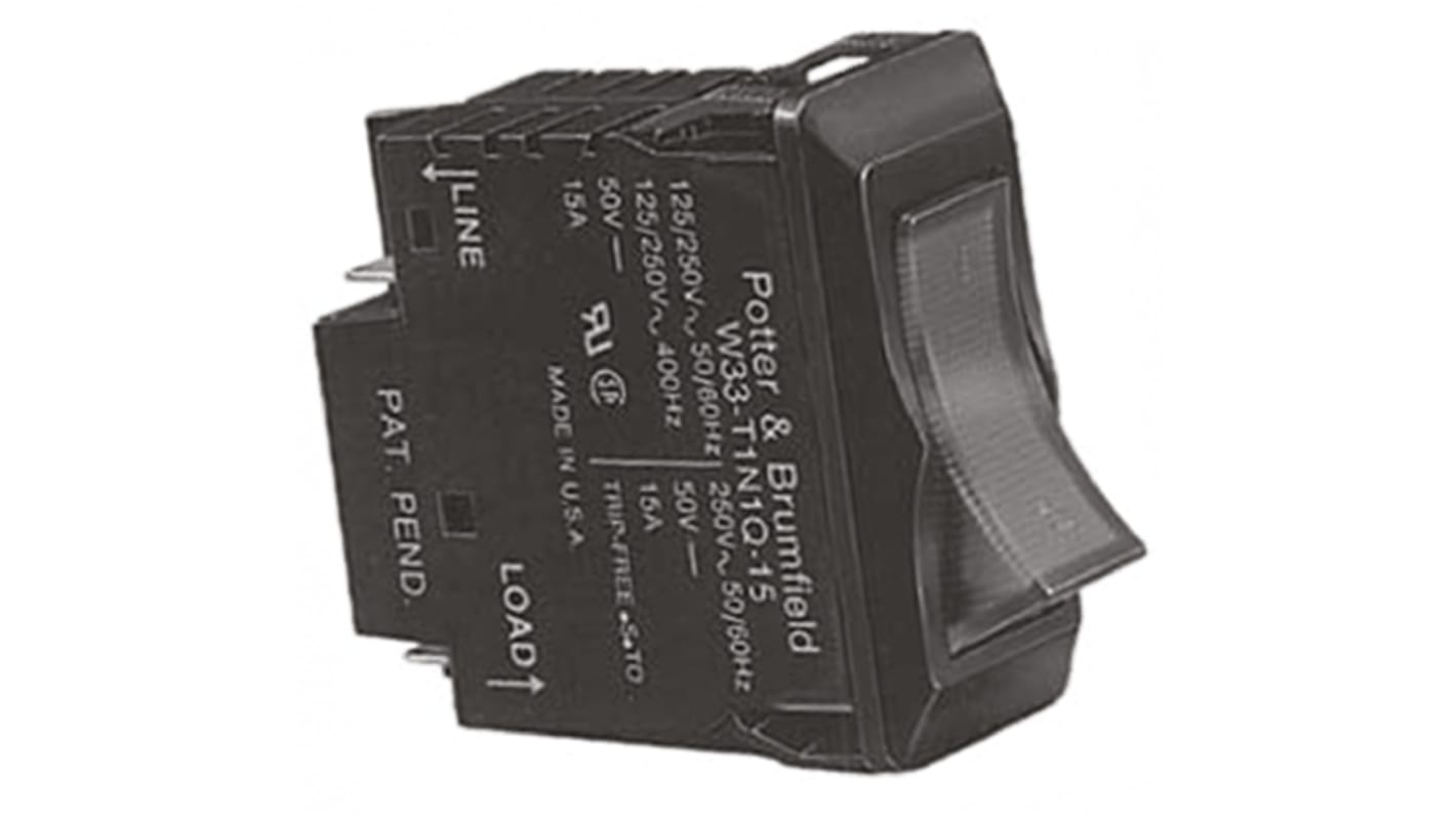 TE Connectivity Thermal Magnetic Circuit Breaker - W33 2 Pole 50V dc Voltage Rating, 10A Current Rating