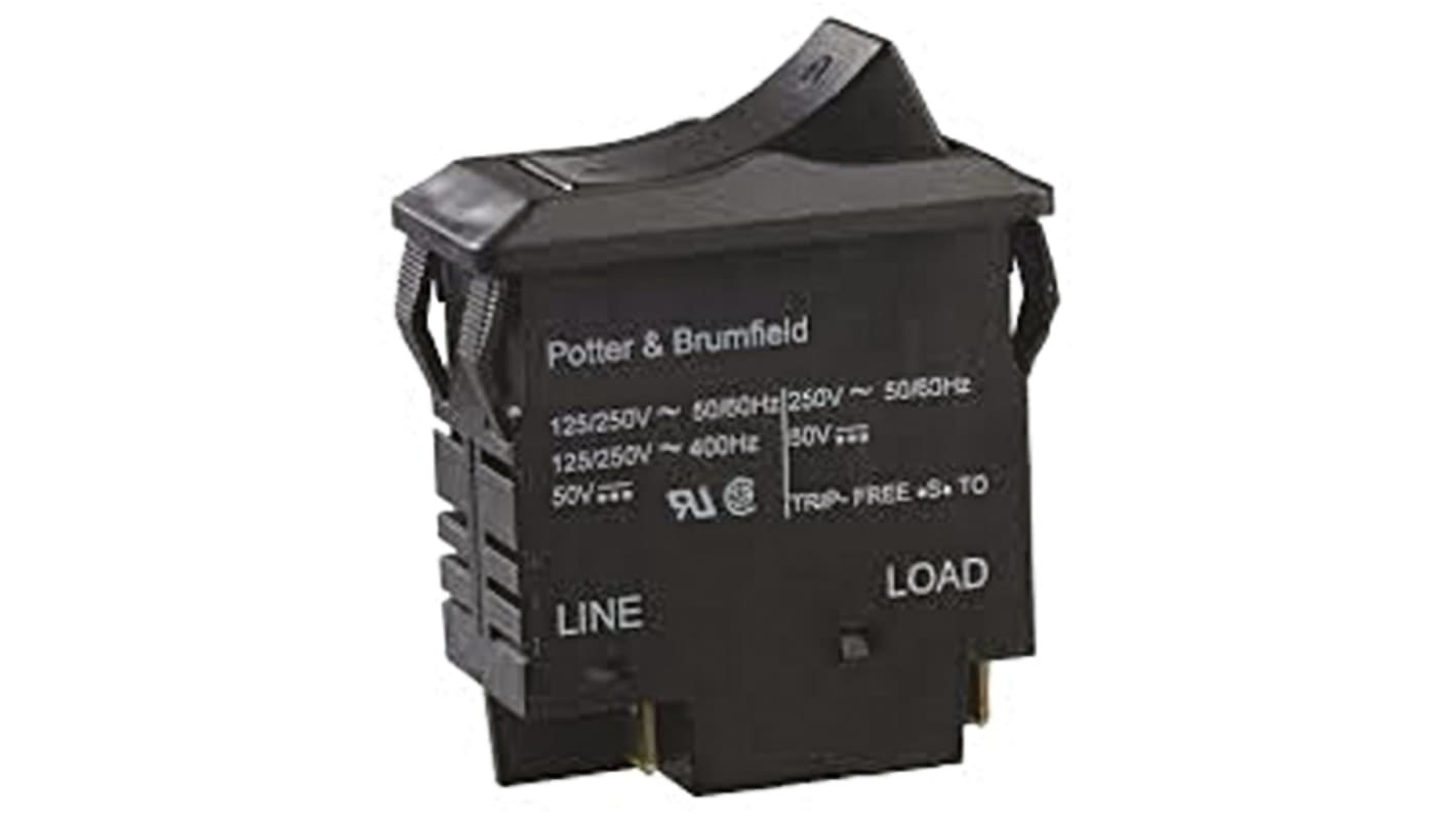 TE Connectivity Thermal Circuit Breaker - W33 2 Pole 250V ac Voltage Rating, 20A Current Rating