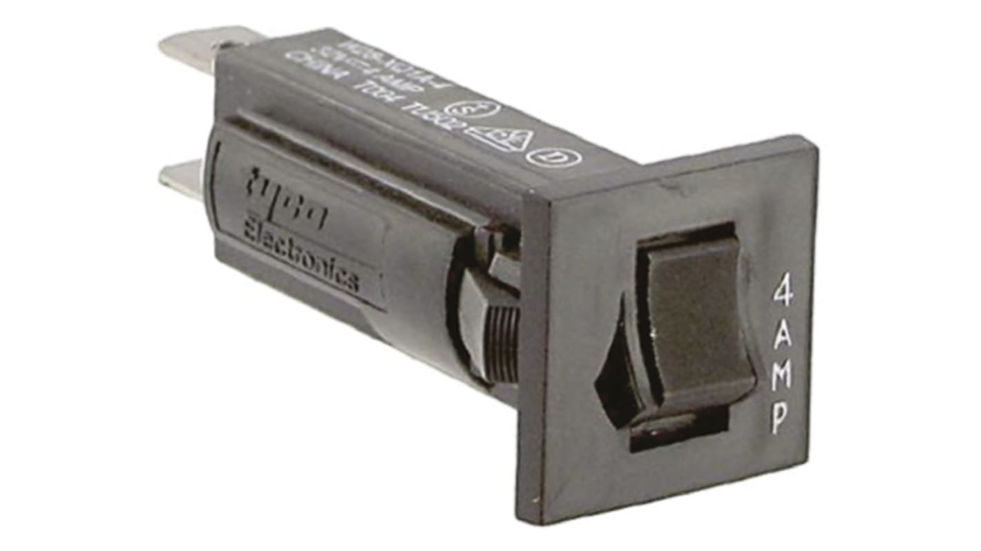 Disyuntor térmico / Disyuntor magnetotérmico TE Connectivity W28 de 1 polo, 32 V dc, 250V ac, 4A