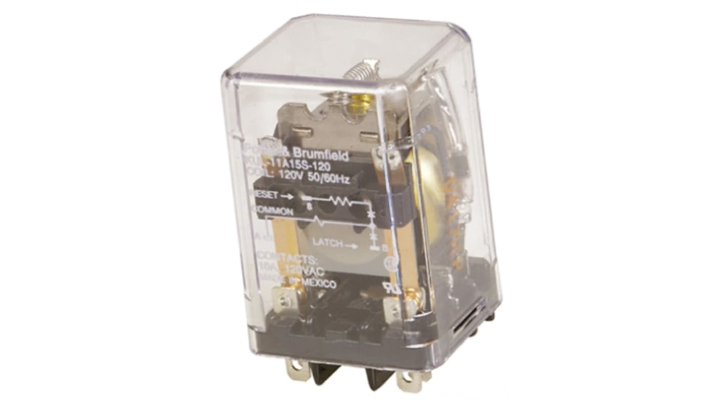 TE Connectivity Plug In Latching Power Relay, 48V dc Coil, 10A Switching Current, DPDT