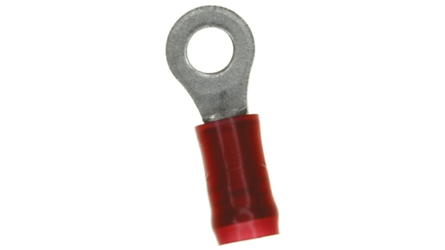 TE Connectivity, PIDG Insulated Ring Terminal, M3.5 Stud Size, 0.26mm² to 1.65mm² Wire Size, Red