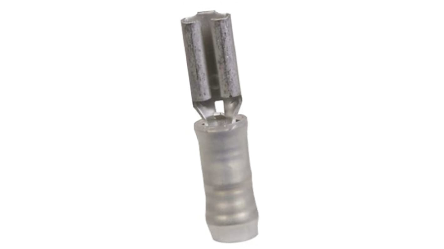 TE Connectivity PIDG FASTON .110 Transparent Insulated Female Spade Connector, Receptacle, 2.79 x 0.8mm Tab Size,