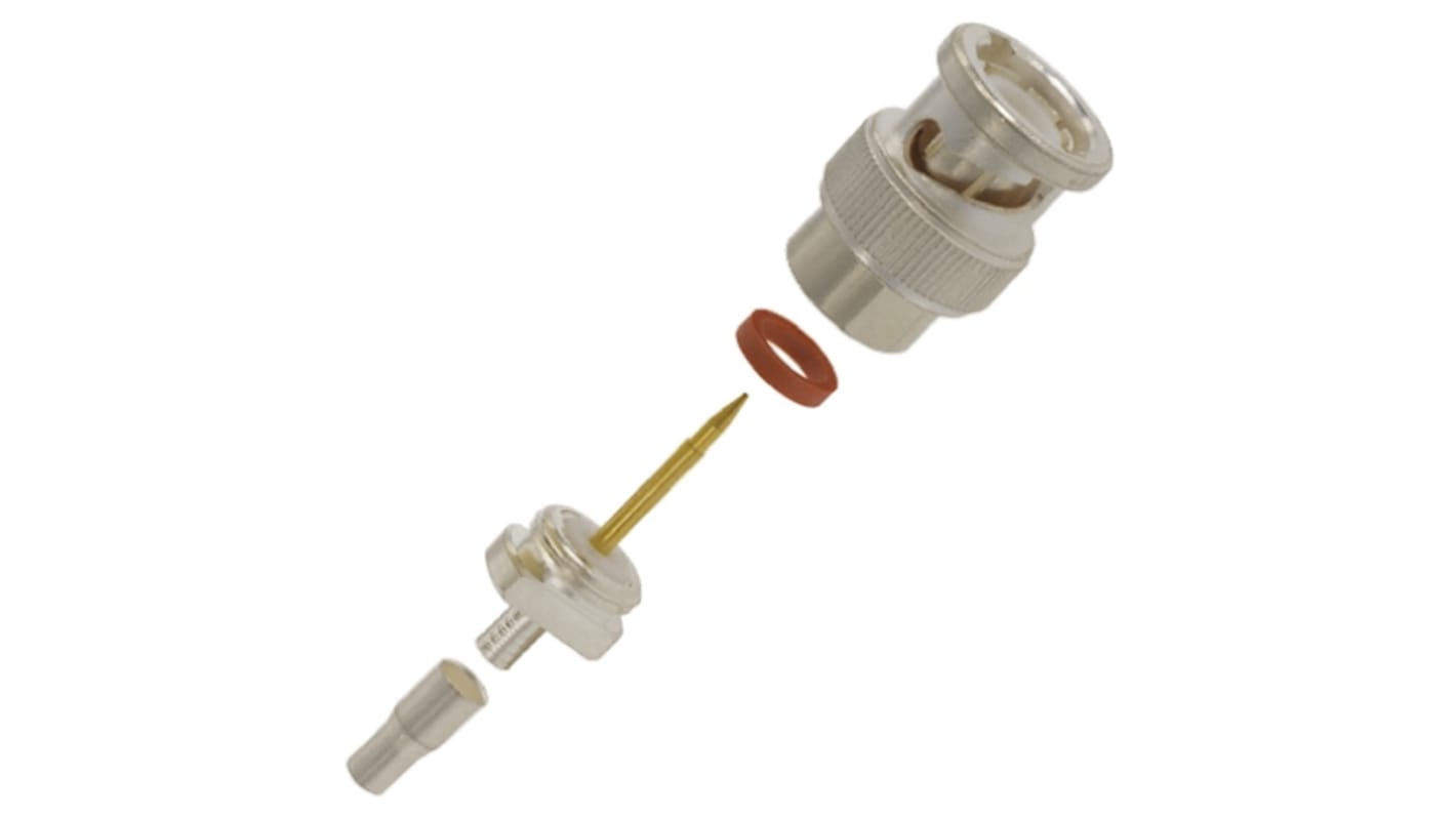 TE Connectivity, Plug Cable Mount BNC Connector, 50Ω, Crimp Termination, Straight Body