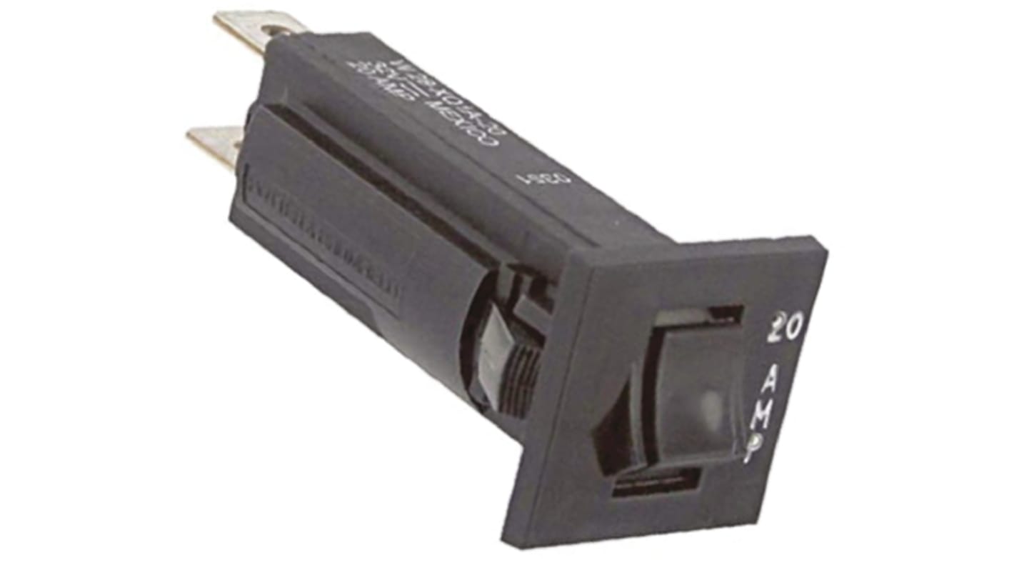 TE Connectivity W28 Thermischer Überlastschalter / Thermischer Geräteschutzschalter, 1-polig, 20A, 32 V dc, 250V ac,