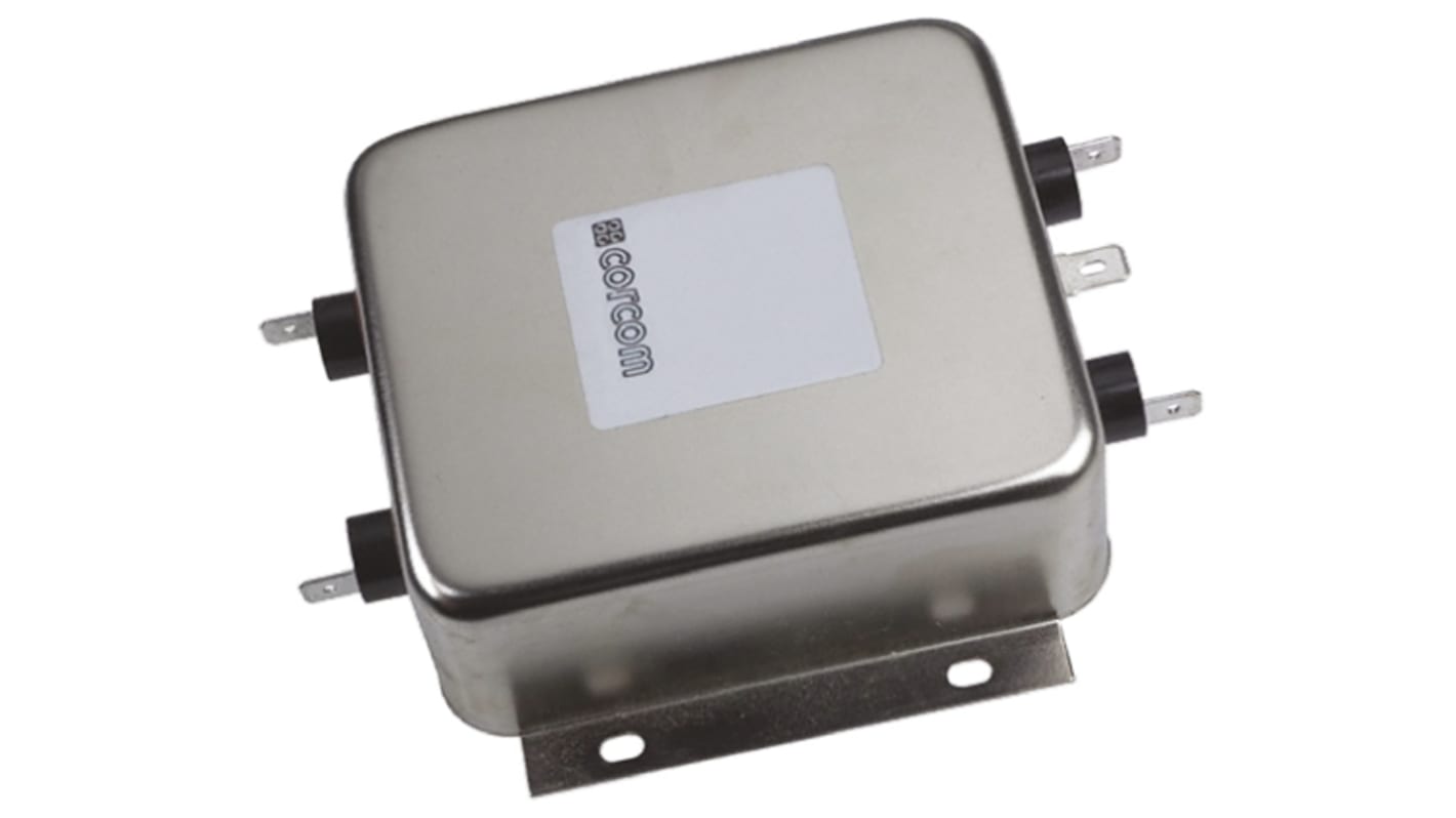 TE Connectivity, R 20A 250 V ac 50/60Hz, Flange Mount Power Line Filter, Fast-On, Single Phase