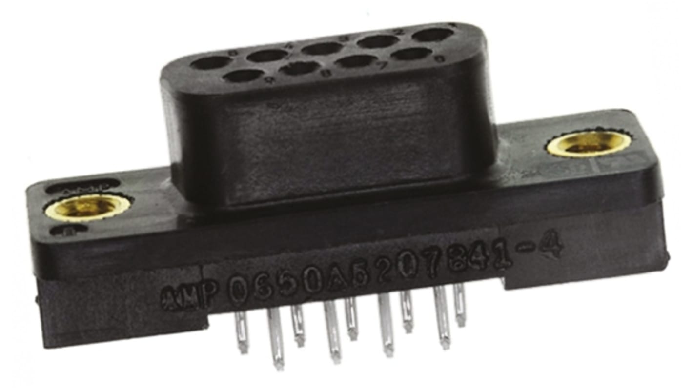 TE Connectivity Amplimite HD-20 9 Way Through Hole PCB D-sub Connector Socket, with 4-40 UNC, Threaded Insert