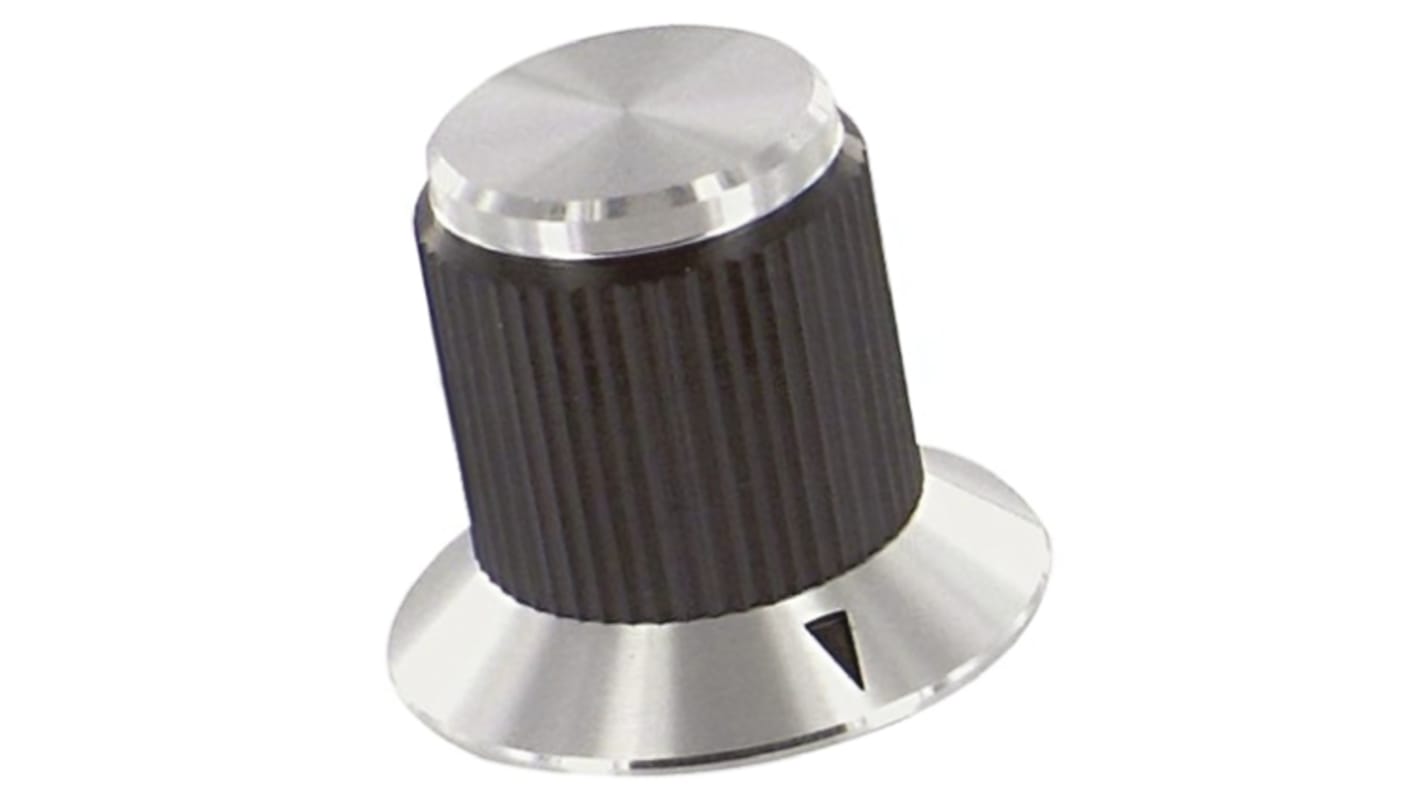 Mando de potenciómetro TE Connectivity, eje 3.2mm, diámetro 19.1mm, Color Negro, indicador Negro