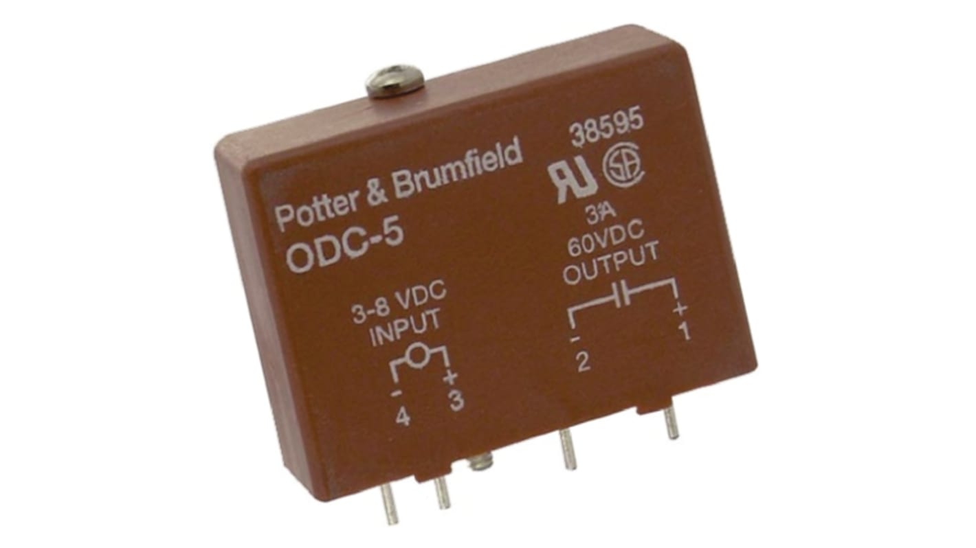 TE Connectivity Solid State Relay, 3 A Load, PCB Mount, 60 V dc Load, 8 V dc Control