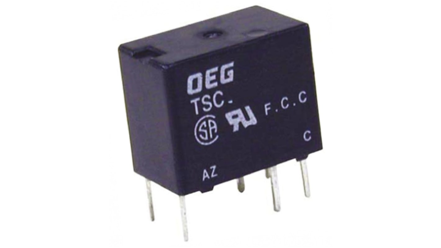 TE Connectivity PCB Mount Non-Latching Relay, 12V dc Coil, 1A Switching Current, SPDT