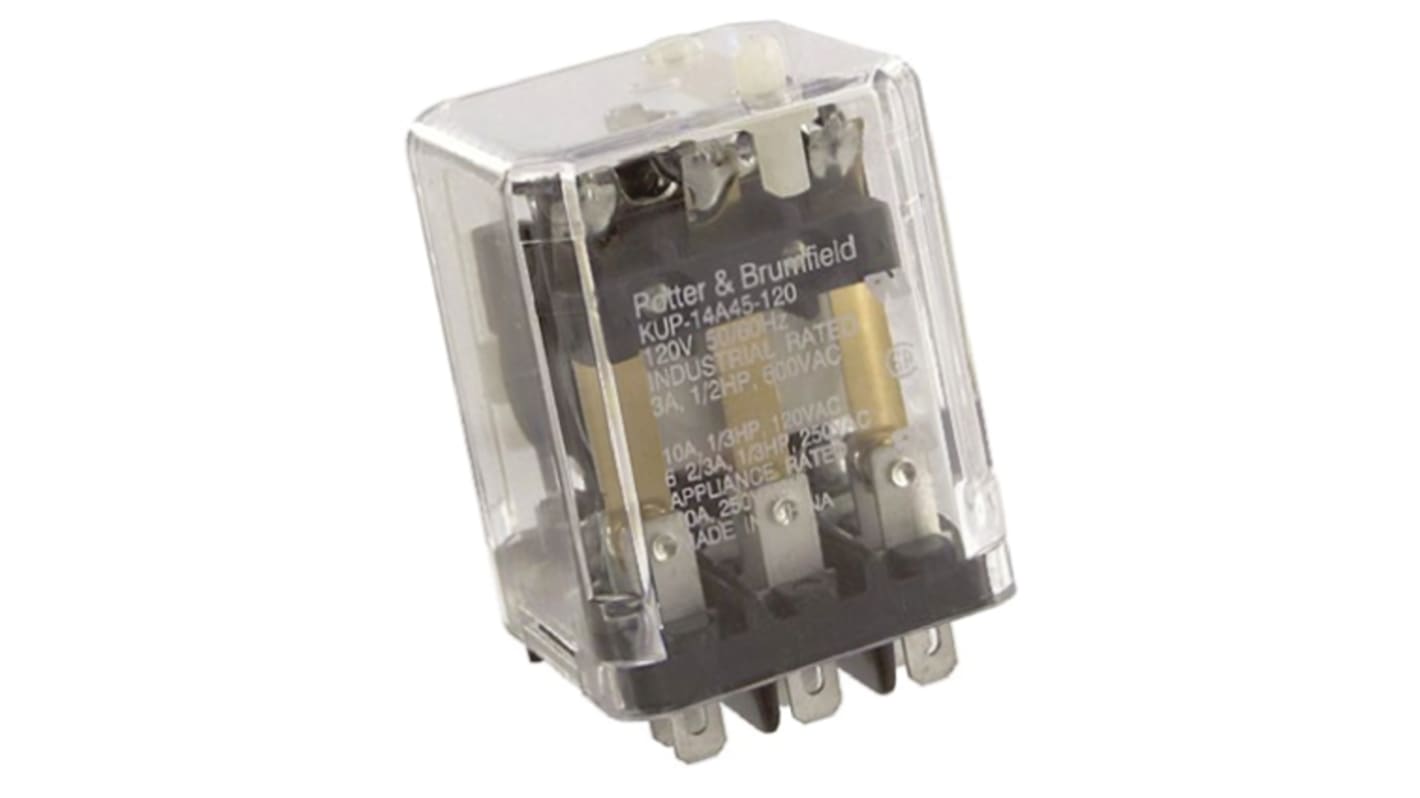 TE Connectivity Power Relay, 120V ac Coil, 10A Switching Current, 3PDT