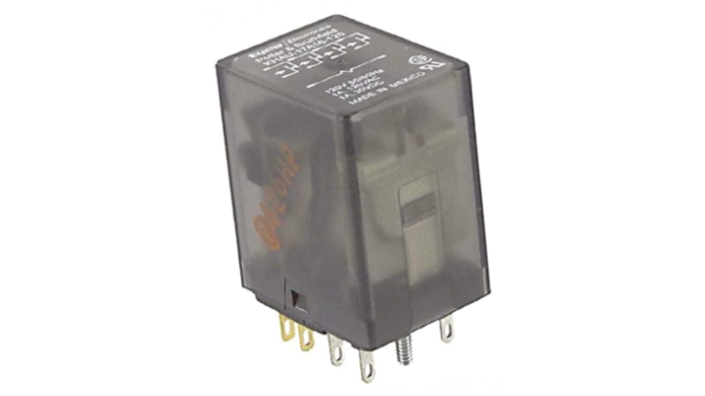 TE Connectivity Plug In Non-Latching Relay, 120V ac Coil, 1A Switching Current, 4PDT