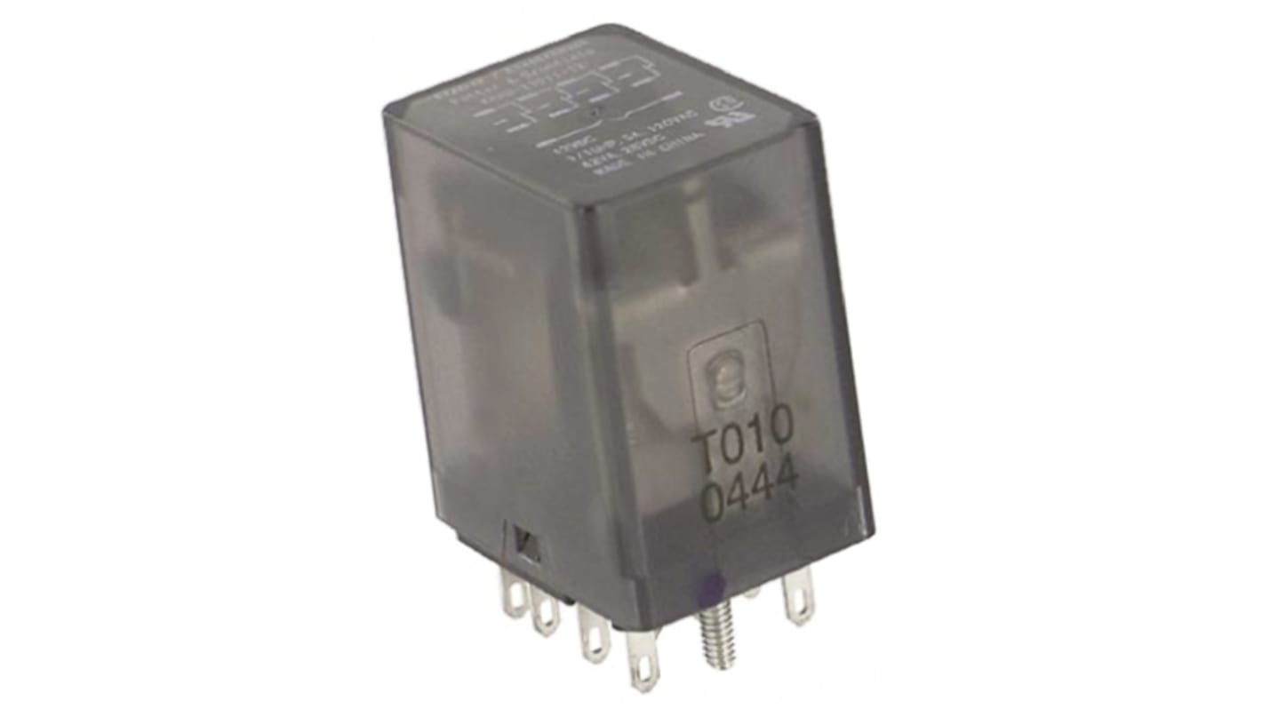 TE Connectivity Plug In Power Relay, 12V dc Coil, 3A Switching Current, 4PDT