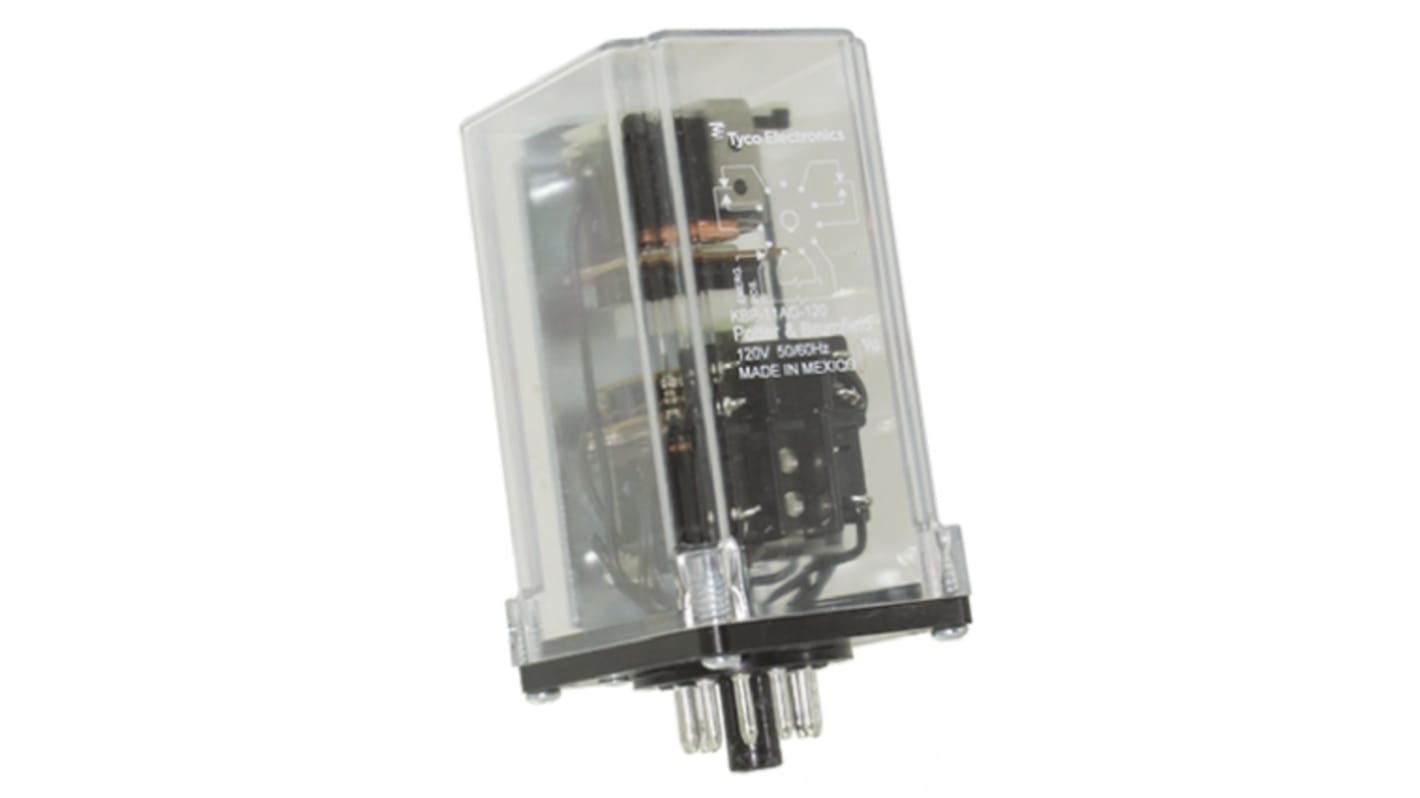 TE Connectivity Plug In Latching Relay, 120V ac Coil, 10A Switching Current, DPDT