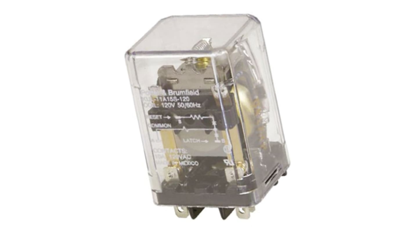 TE Connectivity Plug In Latching Power Relay, 120V ac Coil, 10A Switching Current, DPDT