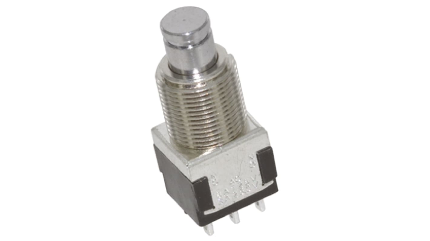 TE Connectivity Push Button Switch, Momentary, Panel Mount, 6.35mm Cutout, DPDT, 250V ac