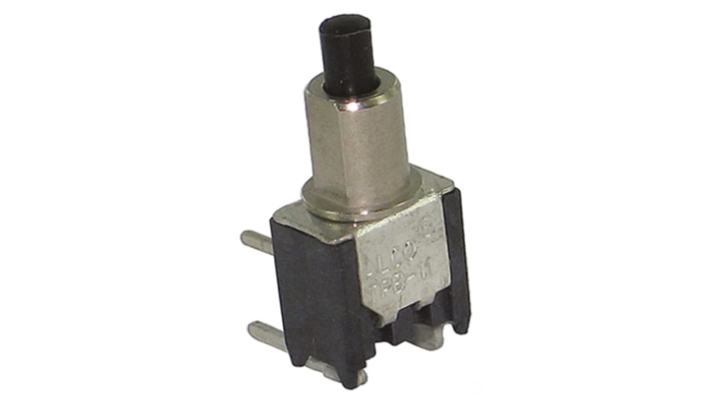 TE Connectivity Miniature Push Button Switch, Momentary, Through Hole, 6.35mm Cutout, SPST