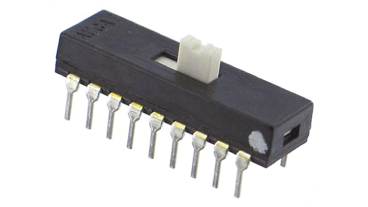 Przełącznik suwakowy, DPDT, montaż PCB, 115V, 300 mA przy 115 V AC, TE Connectivity