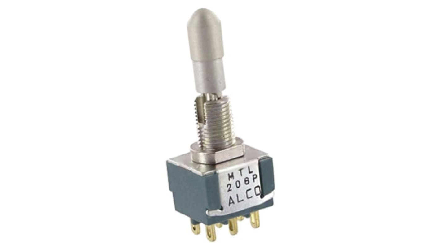 TE Connectivity Toggle Switch, Panel Mount, On-Off-On, DPDT, Solder Terminal