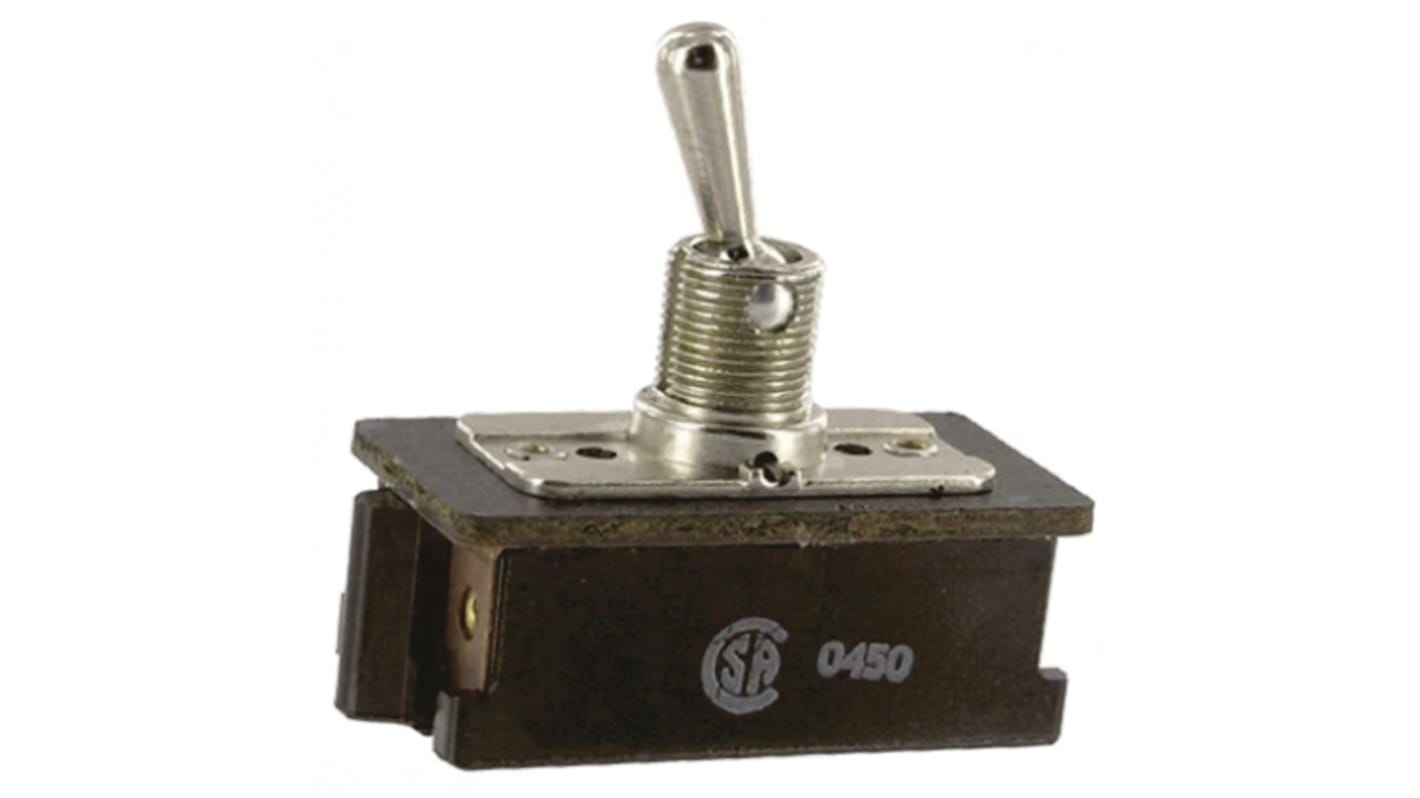 TE Connectivity Toggle Switch, Panel Mount, On-Off-On, DPST, Screw Terminal, 125V