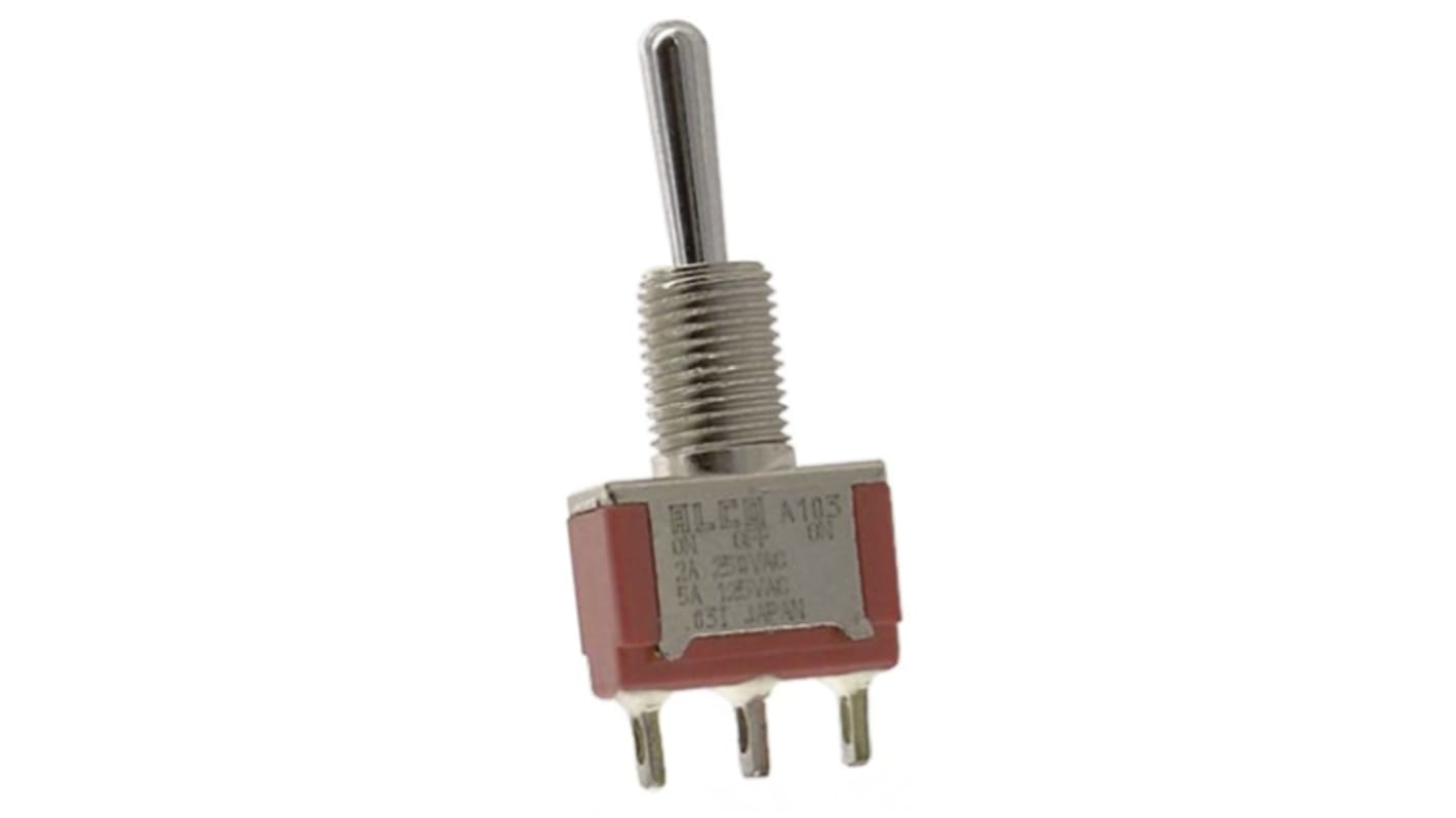 TE Connectivity Toggle Switch, Panel Mount, On-Off-On, SPDT, Solder Terminal