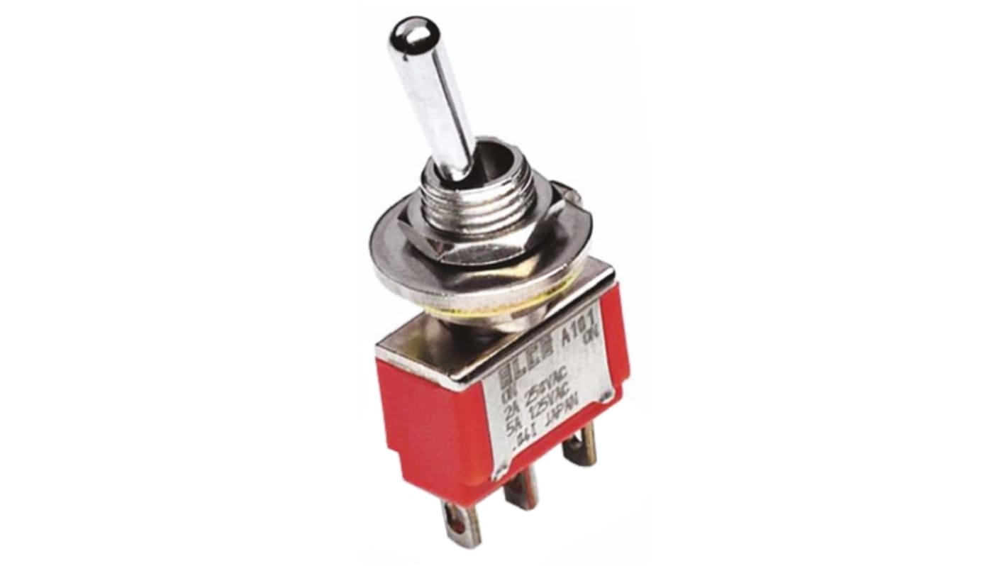 TE Connectivity Toggle Switch, Panel Mount, On-Off-On, DPDT, Solder Terminal