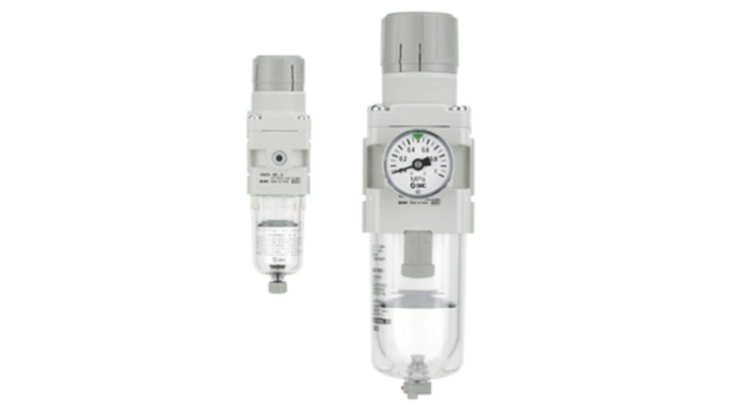 SMC AW Filter Regulator, 5μm, Rc 1/4, Automatic