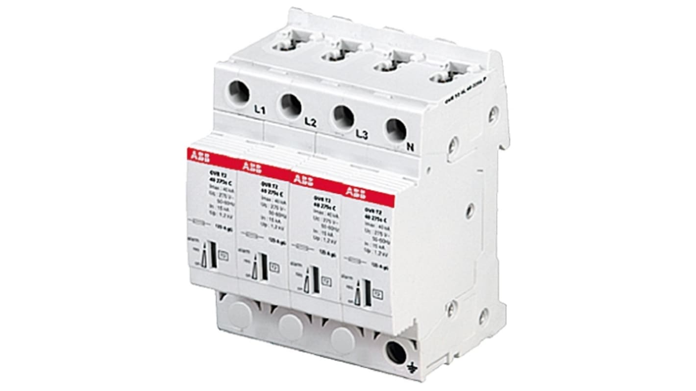 ABB, OVR P Surge Arrester 275 V Maximum Voltage Rating 40kA Maximum Surge Current Surge Arrester