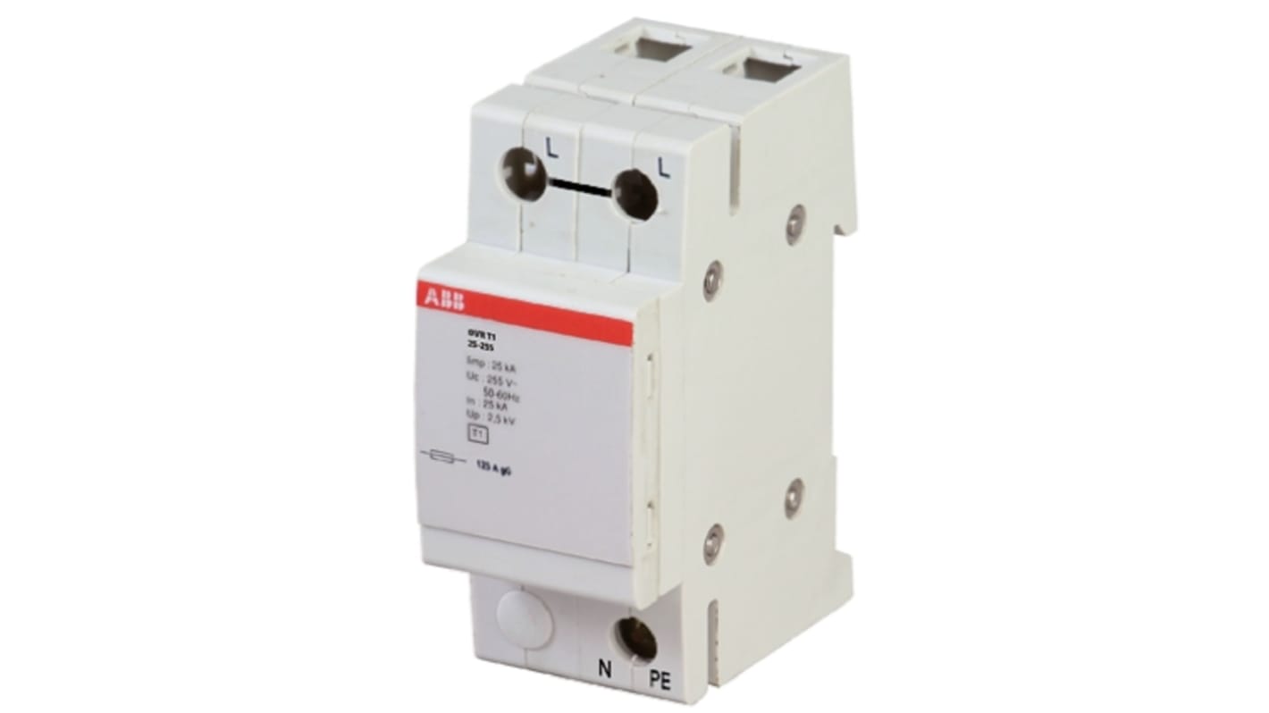 ABB, OVR Surge Arrester 255 V Maximum Voltage Rating 25kA Maximum Surge Current Surge Arrester