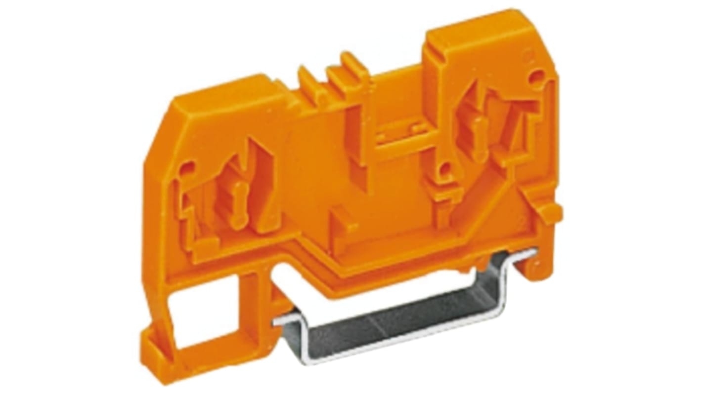 Bloc de jonction de traversée Wago 280, 2.5mm², Cage à ressort, Orange