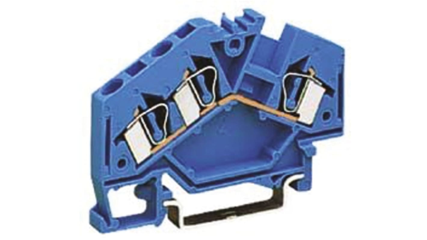 Wago 281 Series Blue Feed Through Terminal Block, 4mm², Single-Level, Cage Clamp Termination, ATEX, IECEx