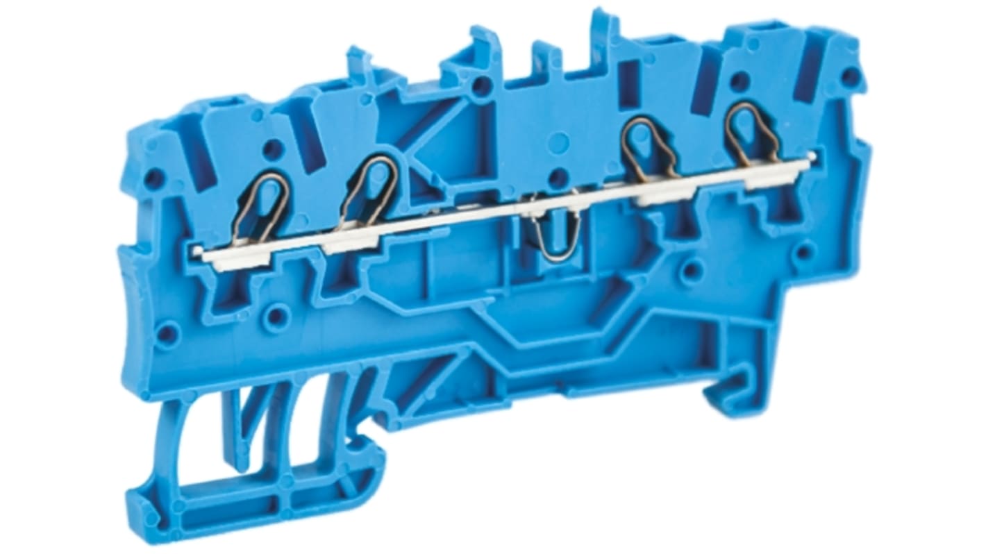 Wago TOPJOB S, 2000 Series Blue Feed Through Terminal Block, 1mm², Single-Level, Push-In Cage Clamp Termination, ATEX,