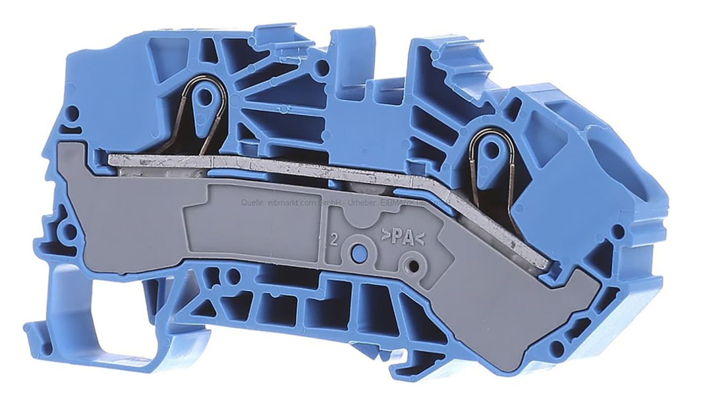 Wago TOPJOB S, 2016 Series Blue Terminal Block, 16mm², Single-Level, Push-In Cage Clamp Termination