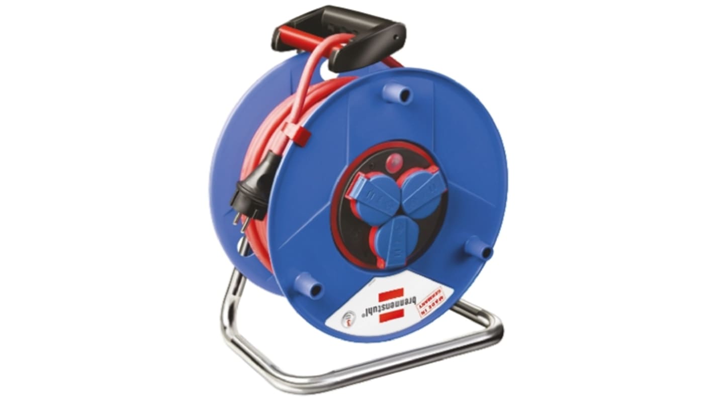 brennenstuhl 40m 3 Socket Type F - German Schuko Extension Reel, 230 V, IP44