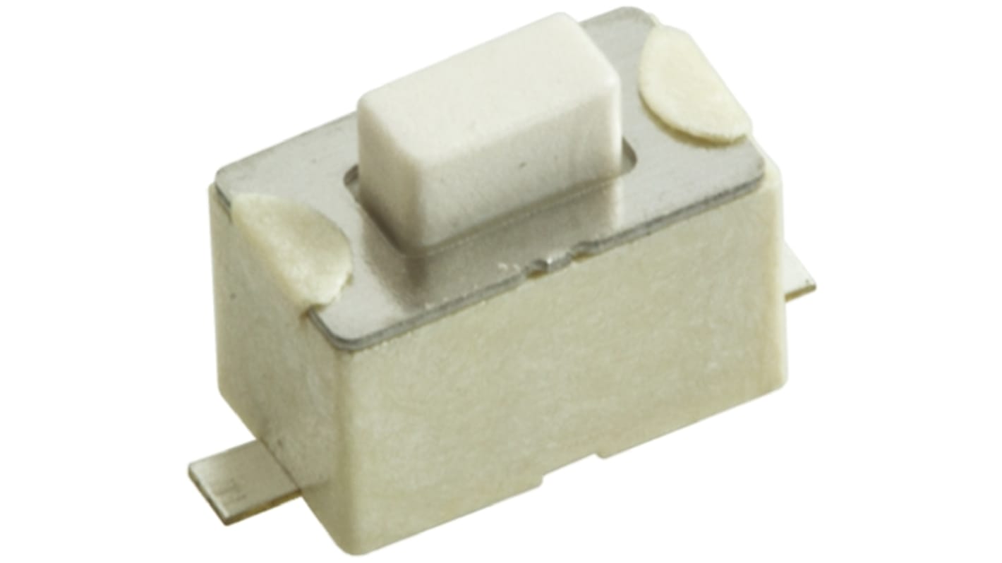 White Tactile Switch, SPST 50 mA @ 12 V dc 1.5mm Surface Mount