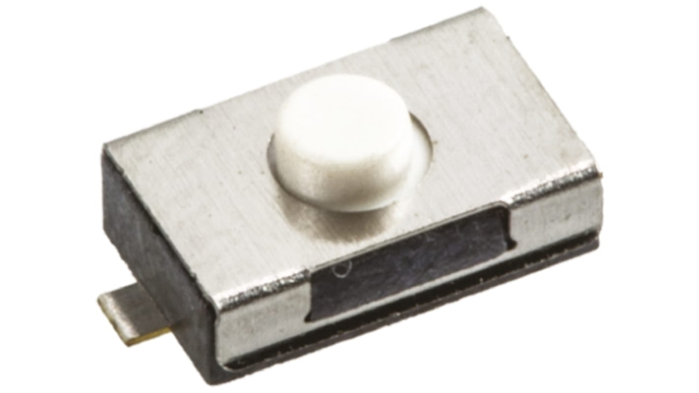 White Tactile Switch, SPST 50 mA @ 12 V dc 0.8mm Surface Mount