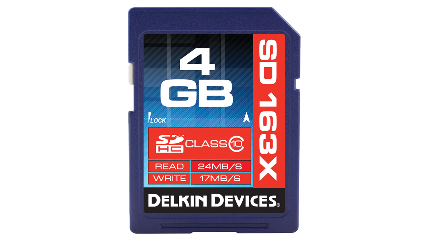 Delkin Devices 4 GB Industrial SDHC SD Card, Class 10