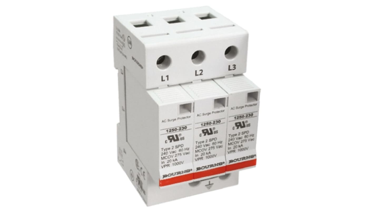 12503S230 Bourns, 1250 Surge Arrester 415 V ac Maximum Voltage