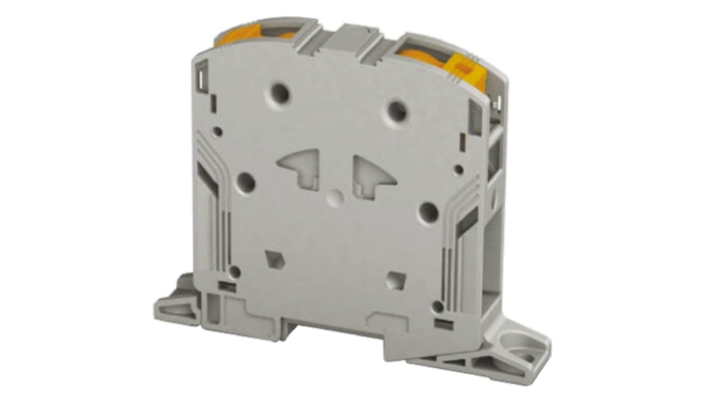 Phoenix Contact PTPOWER 95-F Series Grey DIN Rail Terminal Block, 95mm², Single-Level, Push In Termination