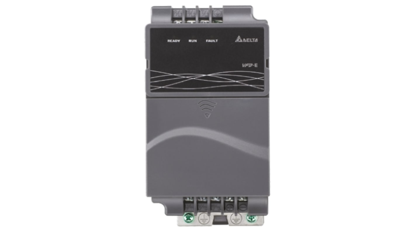 Delta Electronics Inverter Drive, 0.4 kW, 3 Phase, 460 V ac, 1.9 A, VFD-E Series