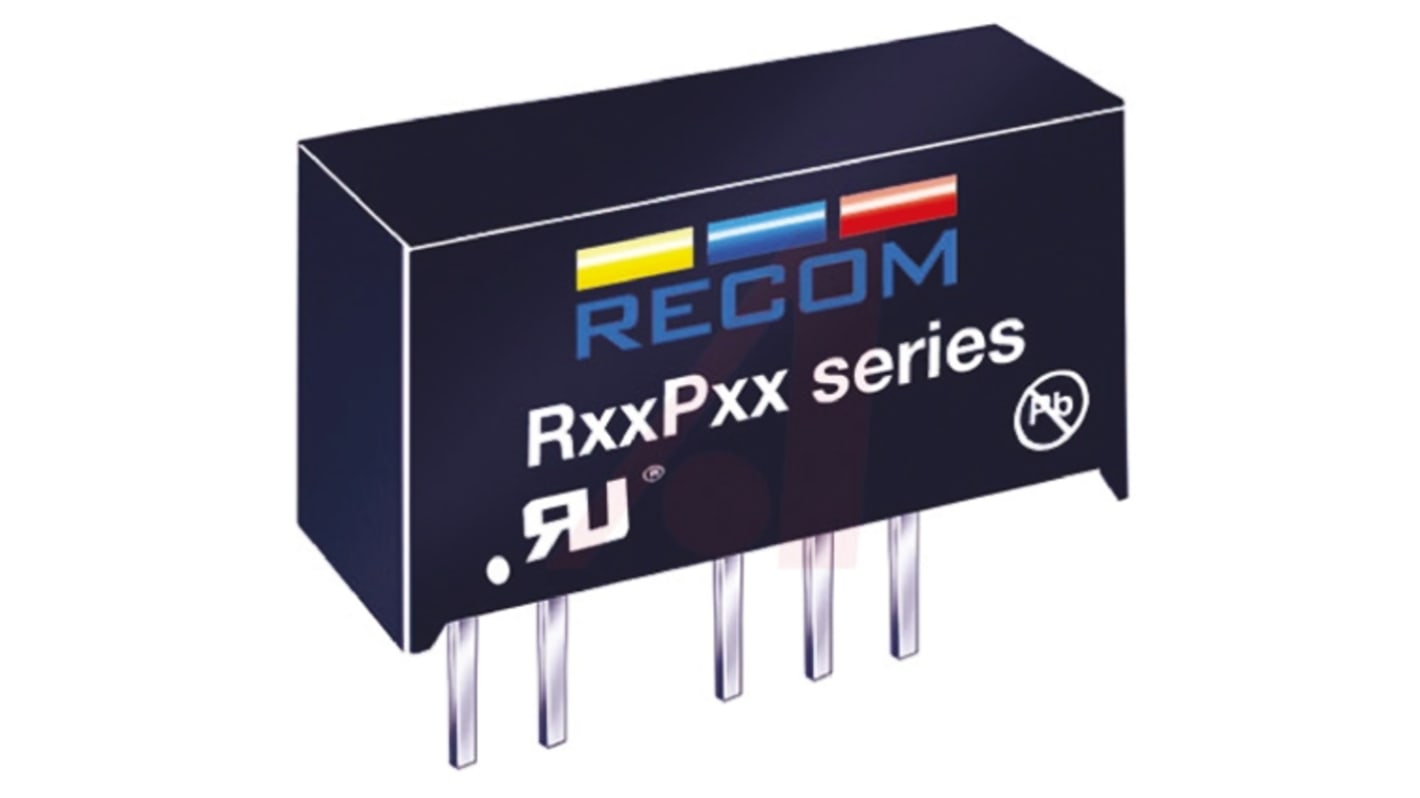 Recom DC-DCコンバータ Vout：-9V dc 4.5 → 5.5 V dc, 1W, R05P1509D